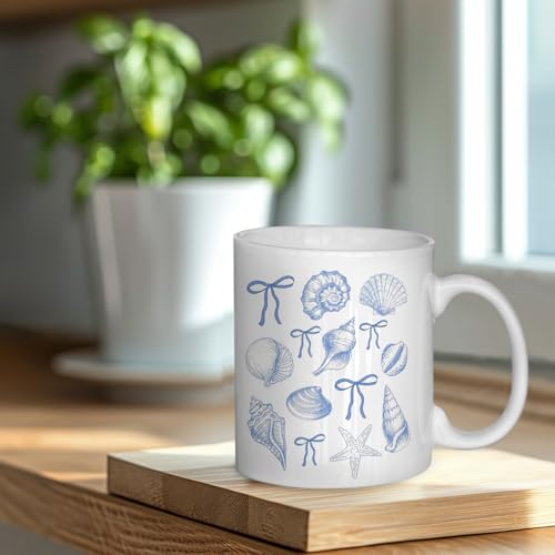 Taza de cerámica seashell 11 oz para café miniatura 2