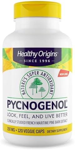 Healthy Origins Pycnogenol 150 mg, 120 Veggie Capsules - 100% Cli...