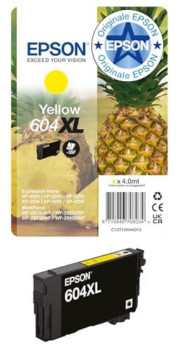 Epson 604XL Serie Ananas Cartucce per Stampante Getto d'Inchiostro, Formato XL, Stampe Affidabili Casa e Ufficio, Confezione Retail, Confezione Singola 1 Colore, Giallo 4.0 ml