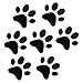 ALEOHALTER 7 Stück Hunde-Fußabdruck Spiegel Aufkleber, verschleißfest, Hunde-Fußabdruck Hintergrund Wandkunst, Spiegel-Aufkleber, Heimdekoration (schwarz)