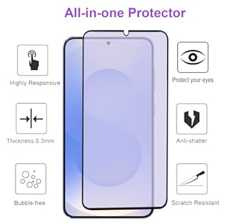 ZSHMJMJ 2 pack Anti Blue Light Tempered Glass Screen Protector for Samsung Galaxy S25 Plus. Eye Protection Tempered Glass Film,No Bubbles,9H, HD, Blue Light Blocking Film for Galaxy S25 Plus 6.7”