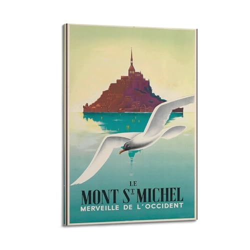 Toile Mont Saint Michel vintage pour une decoration de chambre moderne