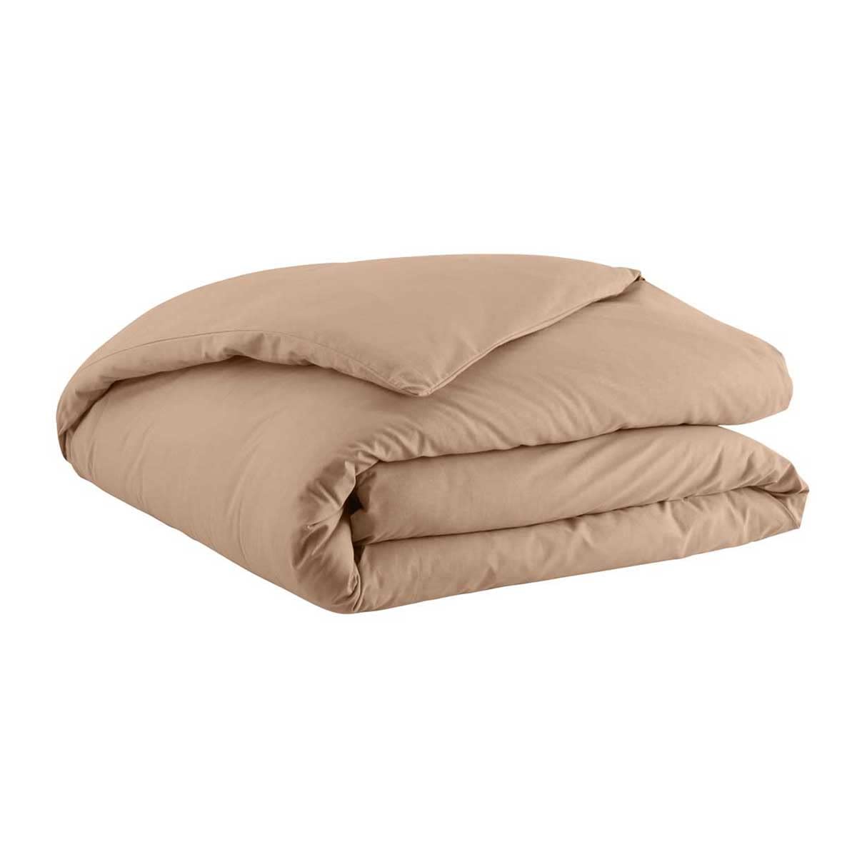Essix Plain Cotton Duvet Cover, Made in France, 200 x 200 cm, Sand - Image 2