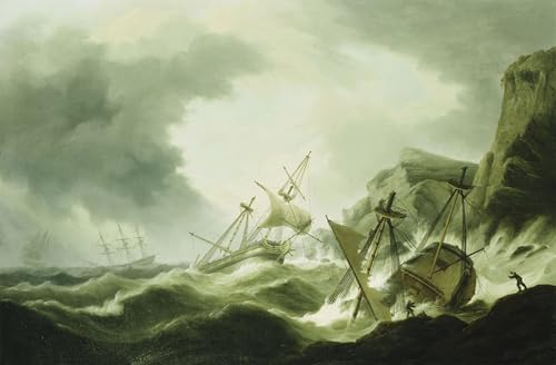 Toile un naufrage de Luny 60x90cm : tableau marine réaliste pour la décoration de votre salon