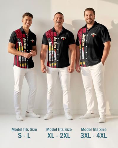 Image of 99TIMORO Funny Film Summer Button Down Shirt Men Short Sleeve Top | Movie Character Hawaiian Shirts for Men Lightweight Breathable Beach Vacation Business Casual Summer Gifts Classic Fit