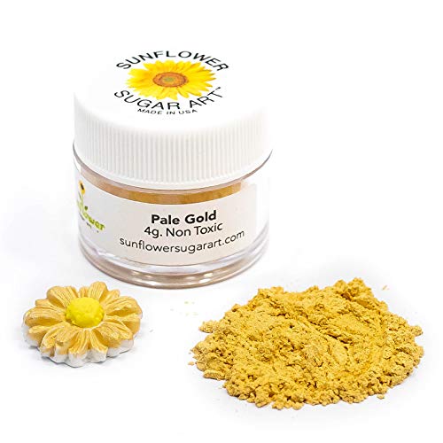 Pale Gold Edible Luster Dust | Edible Powder & Dust | Food Grade Luster Dust for Decorating, Fondant, Baking | Polvo Matizador | Cakes, Vegan Paint, & Dust | Sunflower Sugar Art