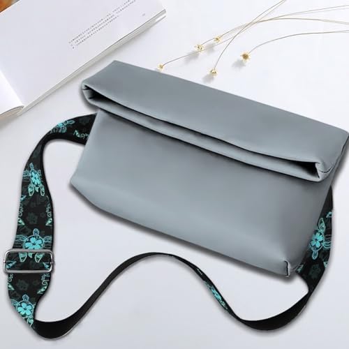 Image of Talayituse Turtle Hibiscus Print Shoulder Strap Wide Purse Bag Strap Adjustable Replacement Belt Luggage Crossbody Shoulder Bag Strap for Women Girls