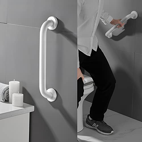 image for Rackickyer Shower Grab Bar, 2 Pack 16 Inch White Bathroom Grab Bar, 1.