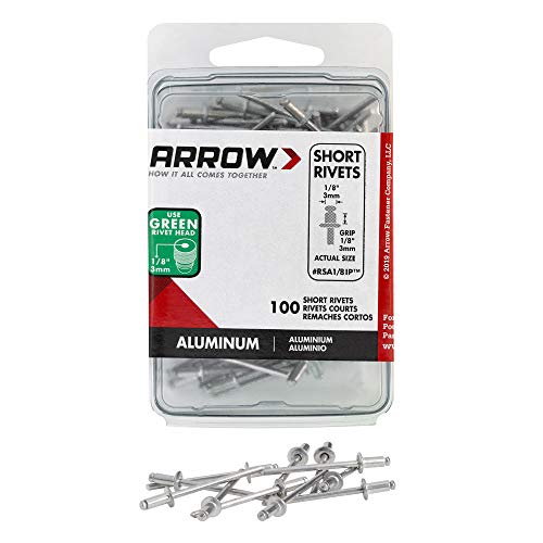 Arrow Fastener RSA1/8IP Short Aluminum 1/8-Inch Pop Rivets cover