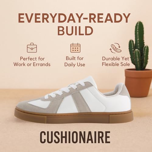 CUSHIONAIRE Bailey Womens Retro Sneaker -Classic Everyday Sneakers for Women with Sleek Rounded Toe and Memory Foam3