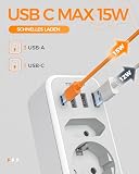 TESSAN Adapter Podróżny Australia, 6 w 1 Adapter Nowa Zelandia z 1 USB C i 3 USB A, przejsciowka Australia 2500 W do Nowej Zelandii, Australii, Chin, Argentyny, wtyczka