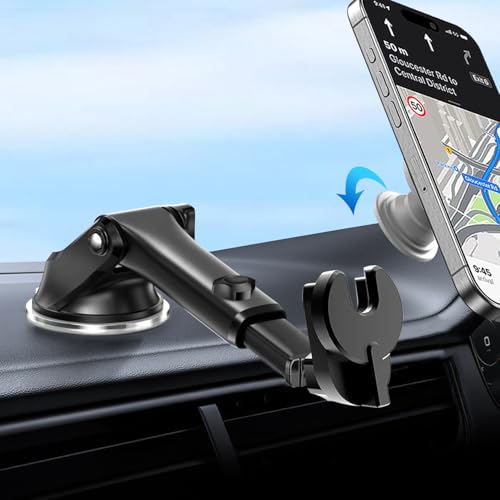 JCTRIWAY for Pop Socket Car Mount, Suction Cup Socket Grip Holder for Car with Strong 3M Sticky Adhesive, Dashboard Windshield Car Phone Holder Works for Popsocket, Fits All Smartphones with Pop Grip