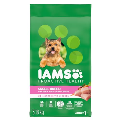 IAMS Proactive Health Adult Small Breed Dry Dog Food – Chicken & Whole Grain Recipe – 3.18KG (7LB) Bag
