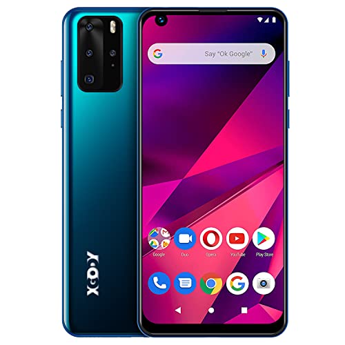 6.8 Inch Unlocked Smartphones, Xgody P40, 2021 Android Phone, Smartphones with Free Dual SIM Quad Core, Dual 5MP Camera, Face Recognition. (Blue)