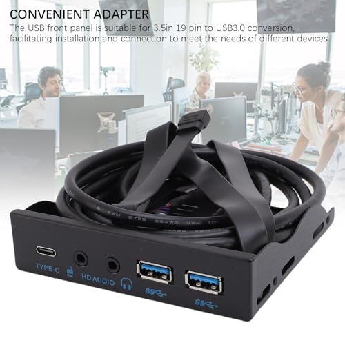 Hub de Panel Frontal USB de 10 Gbps con Conexión de 19 Pines y Doble USB 3.0 Frontal 5