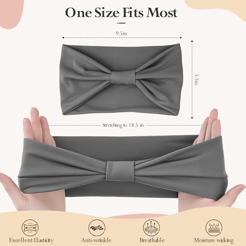 Image of HSEM Knotted Headbands for Women 6-Pack - Wide Soft Elastic Non-Slip Hair Bands - Thick Stretchy Sweat Bands for Washing Face, Makeup, Workout, Running, Spa, Yoga, Fashion, Leopard Print