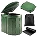 KINSPORY Campingtoilette, Mobile Toilette, Trenntoilette, Tragbare Toilette für Draußen oder Drinnen,faltbares Töpfchen für Autocamping (Grün mit deckel)