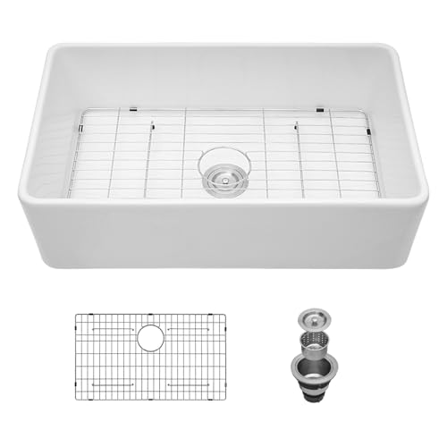 White Farmhouse Sink 33 Inch - Kichae Farm Sink 33x20