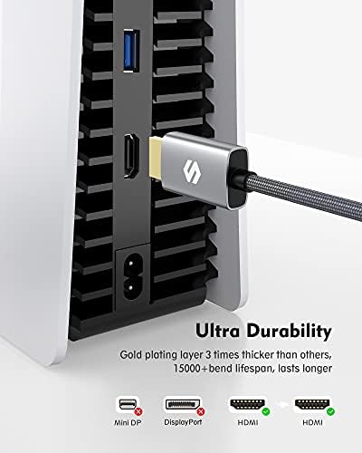 Silkland 4K HDMI Cable 2M, 4K HDMI Lead, Support 4K@60Hz, ARC, HDR, 3D, Ethernet, Ultra High Speed 2M HDMI Cable, Compatible with TV, Blu-Ray, PS4/5, Xbox, Projector, Soundbar, Sky, PC, Laptop