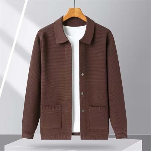 Men Button Front Knit Cardigan Sweater Casual Soft Lightweight Long Sleeve Knitwear with Pockets2