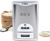DNYSYSJ Stainless Steel Rice Dispenser, Automatic Rice Container Storage Box Countertop Rice Organiz