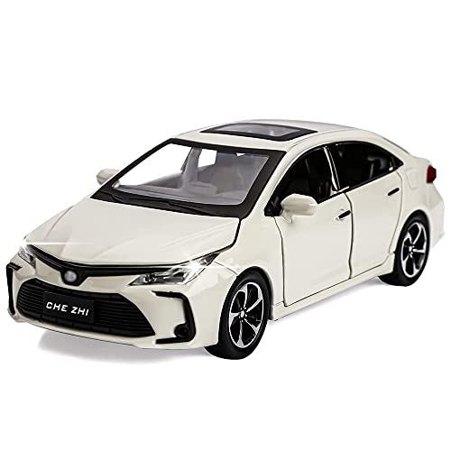 Image of New 1:32 Diecast Alloy Metal Corolla Toy Car Pull Back with Openable Door Music Sound and Light Vehicle Toy Car for Kids Boys
