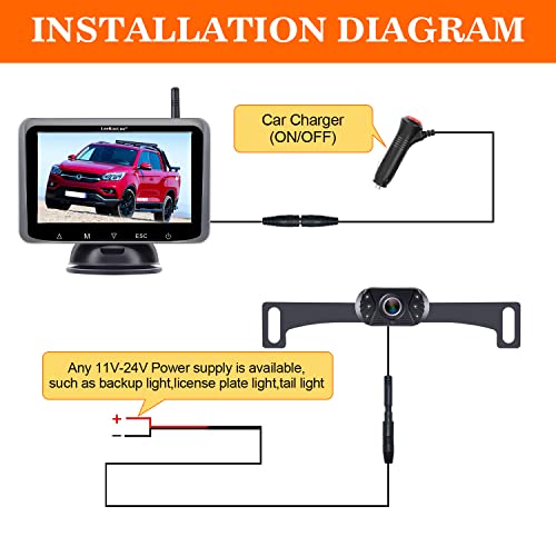 image for Wireless Backup Camera HD 1080P 5 Inch Monitor Touch Key Screen WiFi R