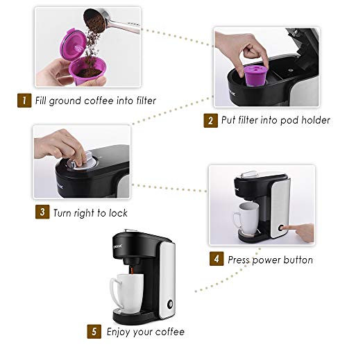 CHULUX 4-Pack Reusable Mesh Coffee Filter for Single Cup Coffee Maker,Universal Refillable Ground Coffee Cup - Thumbnail 6
