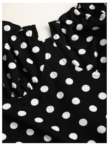 Milumia Women's Polka Dots Frill Trim Cami Dress Elegant Ruched Bust Fishtail Maxi Dresses3