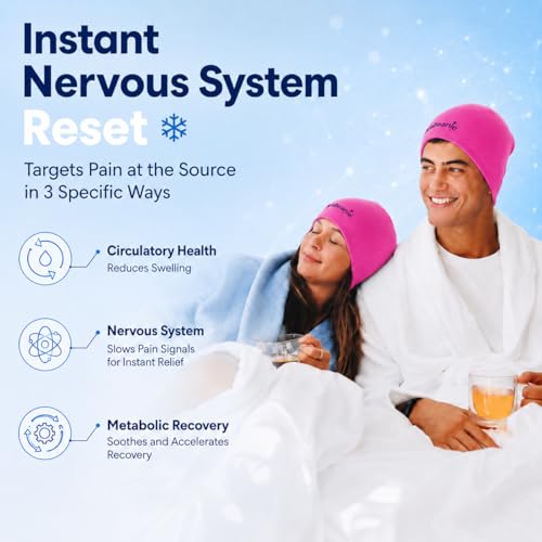 Image of IceBeanie Migraine Relief Cap, As Seen on Shark Tank, Soft & Stretchy Gel Tension Headache Relief Cap, Extended Cooling Hangover Ice Hat, Odorless Head Wrap Ice Pack Wrap, Headache Migraine Mask