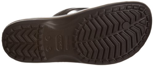 Image of Crocs Crocband Flip Flop | Slip-on Sandals | Shower Shoes, Espresso, 6 UK Men / 7 UK Women