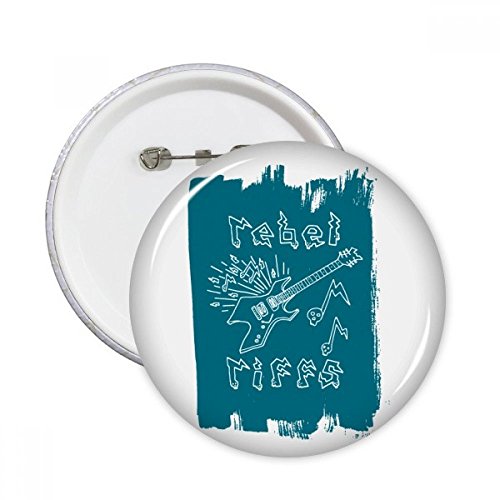 Guitare électrique badge bleu idéal pour personnaliser un blouson de rockeur