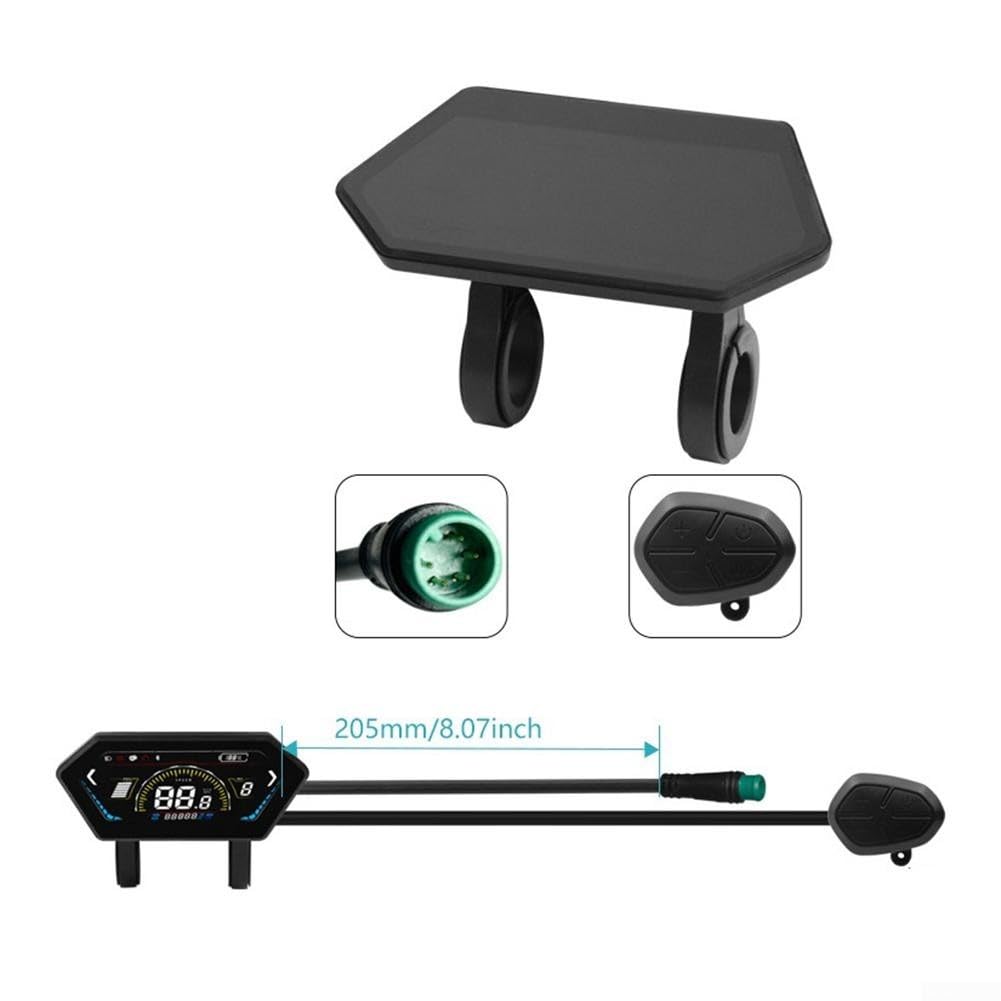 Ebike Display LCD, 4.5 pollici 24V-72V Colorato Ciclismo Computer con Connettore Impermeabile Ampia Compatibilità di Tensione per OMD 2 Protocollo Monitoraggio in tempo reale Riders e Pendolari