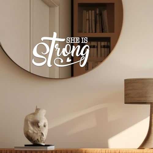 Image of She is Strong Customize Decal Inspiration Bible selflove | Water Bottle Window Decals Vinyl Waterproof Car Decal Car Accessories