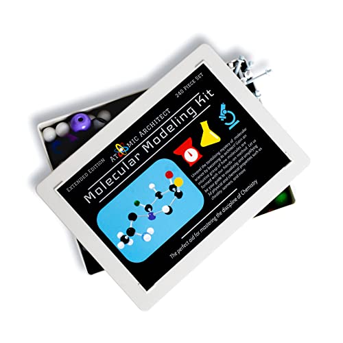 240-Piece Molecular Model Kit, Inorganic And Organic Chemistry Scientific Atom Molecular Models, Color-Coded Chemistry Set Of Atoms And Molecules For Kids, Stem Set W/ Carrying Case - Atomic Architect #TOP1