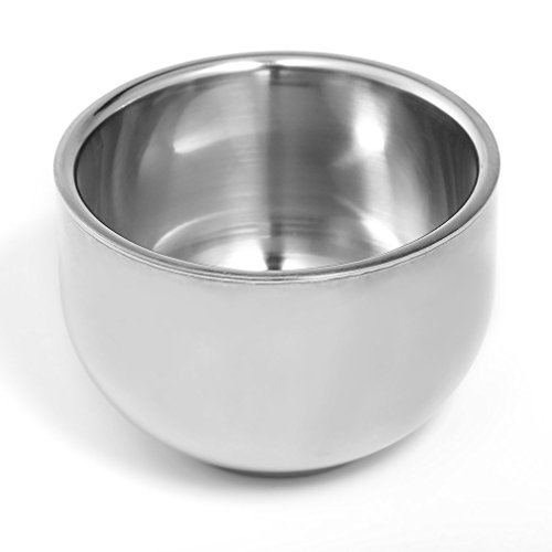 KinshopS 1PC 100ML 7.2cm Shinning Double Layer Steel Shave Brush Wine Mug Bowl Cup