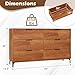 LOKO Mid Century Modern 6-Drawer Dresser, Wooden Chest of Drawers with Interlock System, 59