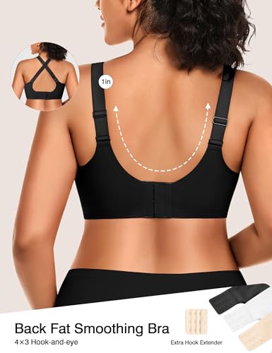 Image of VRVOCIE Wireless Bras for Women No Underwire Crossover V Mesh Seamless Supportive Bralettes Full Coverage Everyday Bra