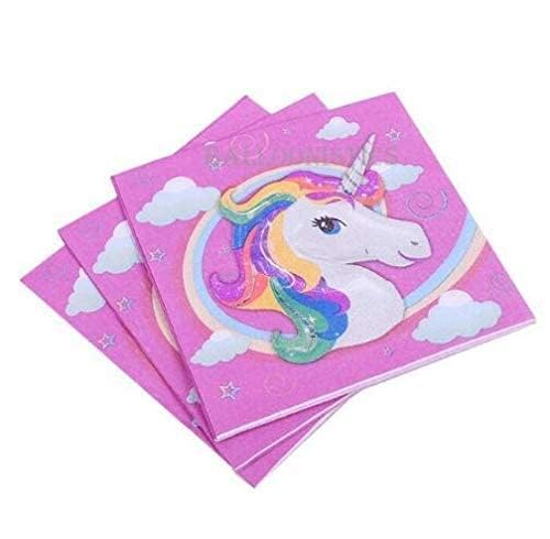 PartyMane Unicorn Theme Tissue Paper/Unicorn Napkin/Happy Birthday Theme Party Supplies 20pcs 4