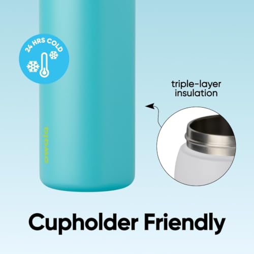 Image of Owala FreeSip Insulated Stainless Steel Water Bottle with Straw, BPA-Free Sports Water Bottle, Great for Travel, 40 Oz, Summer Sweetness