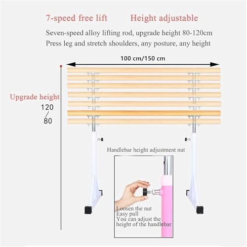 Barre de ballet portable et réglable de 1m pour danse