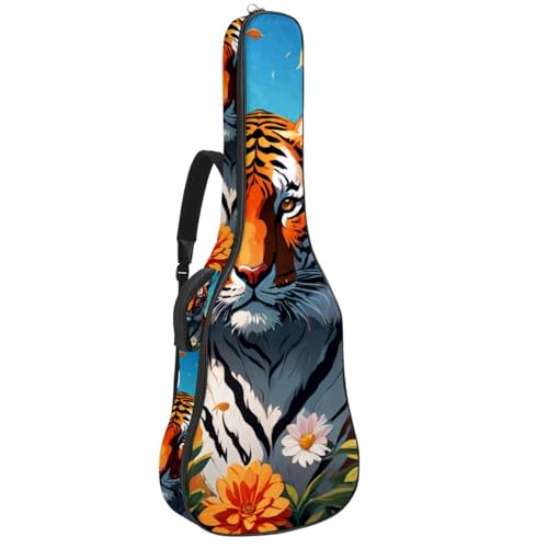 Housse de guitare acoustique antichoc et imperméable style tigre