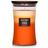 HomeLights 3-Layer Candles for Home Scented, 21.52 OZ Natural Soy Wax Scented Candles Burns Up to 100 Hours, Large Jar, Amalfi Citrus