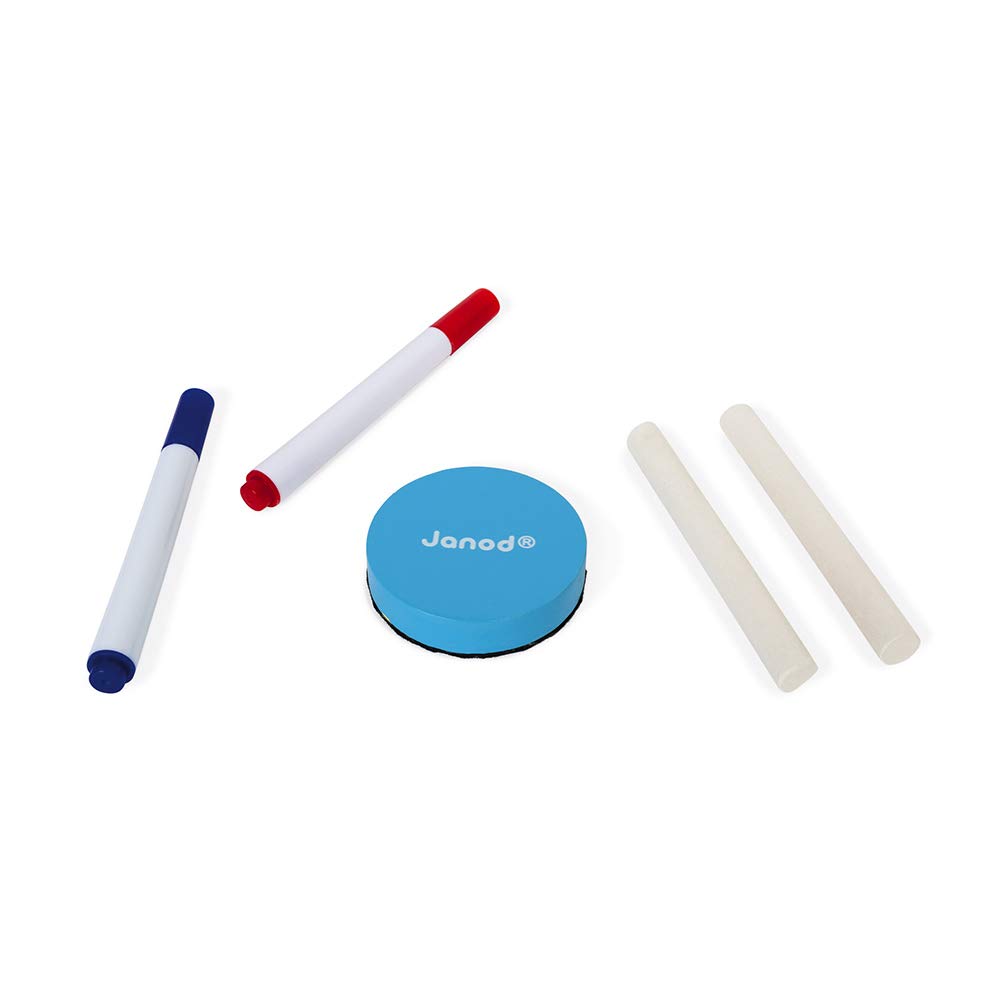 Janod, Essentiel, Mallette de Lettres Cursives 4 en 1 en Bois, Jeu Pédagogique, Apprentissage des Lettres et de la Lecture, 110 Accessoires Inclus, Peinture à l'eau, Dès 3 Ans, J05073, Multicolore