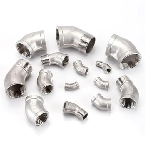 Coude 45 degrés inox 304 raccord plomberie F 31mm double filetage