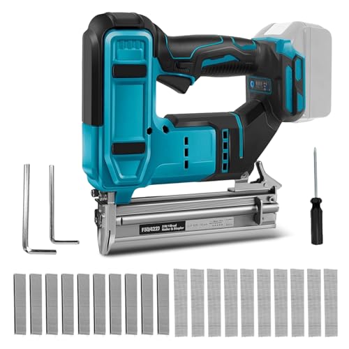 Agrdeed Nail Gun Cordless Compatible for Makita 18V, 2 in 1 Electric Brad Nailer, 18GA Stapler Nailer Uupholstery Stapler with 2000 Nails and 1 Screwdriver for DIY Projects of Woodworking(No Battery)