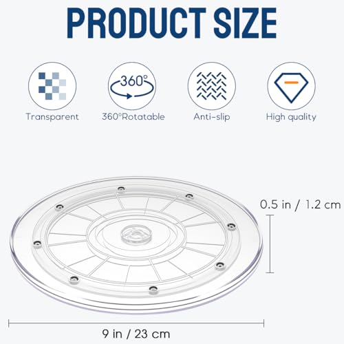 Image of 9 inch Acrylic Clear Lazy Susan Turntable