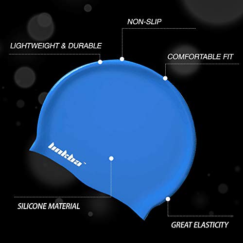 DECDEAL Touca de natação de silicone para cabelo comprido para mulheres, homens, adultos, crianças,