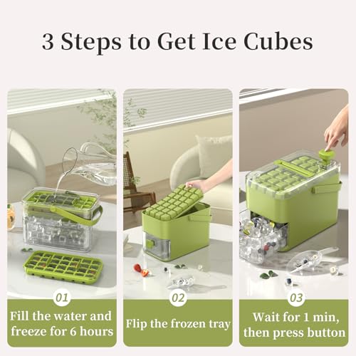 Bandeja de hielo doble con tapa y moldes bolas verdes miniatura 4