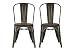DHP Fusion Metal Dining Chair with Wood Seat (Set of 2), Antique Copper